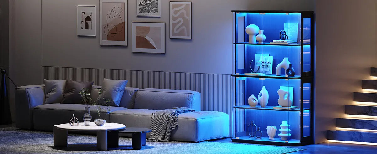 Rounded Glass Display Cabinet