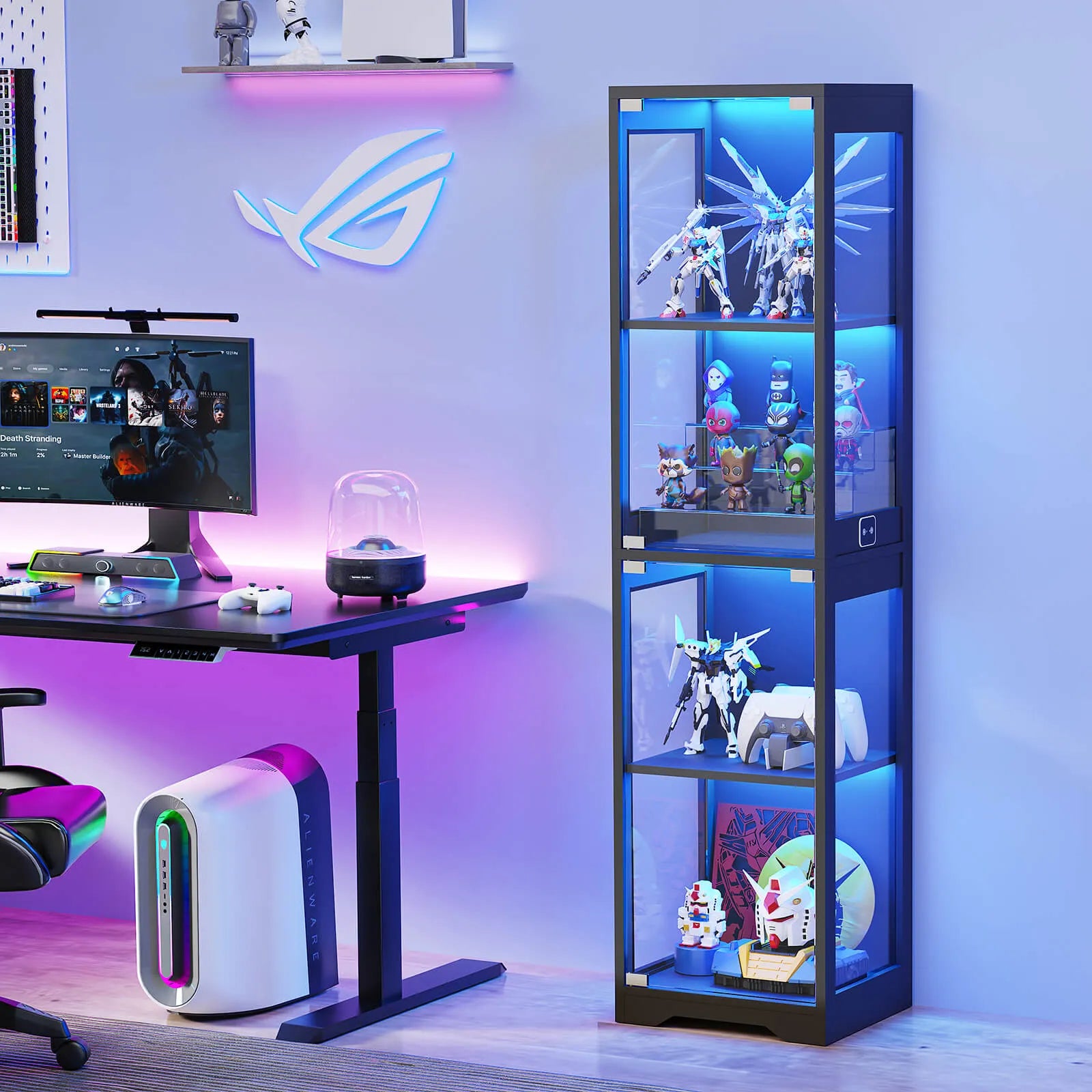 BROTTAR® Slim Glass Display Cabinet with LEDs