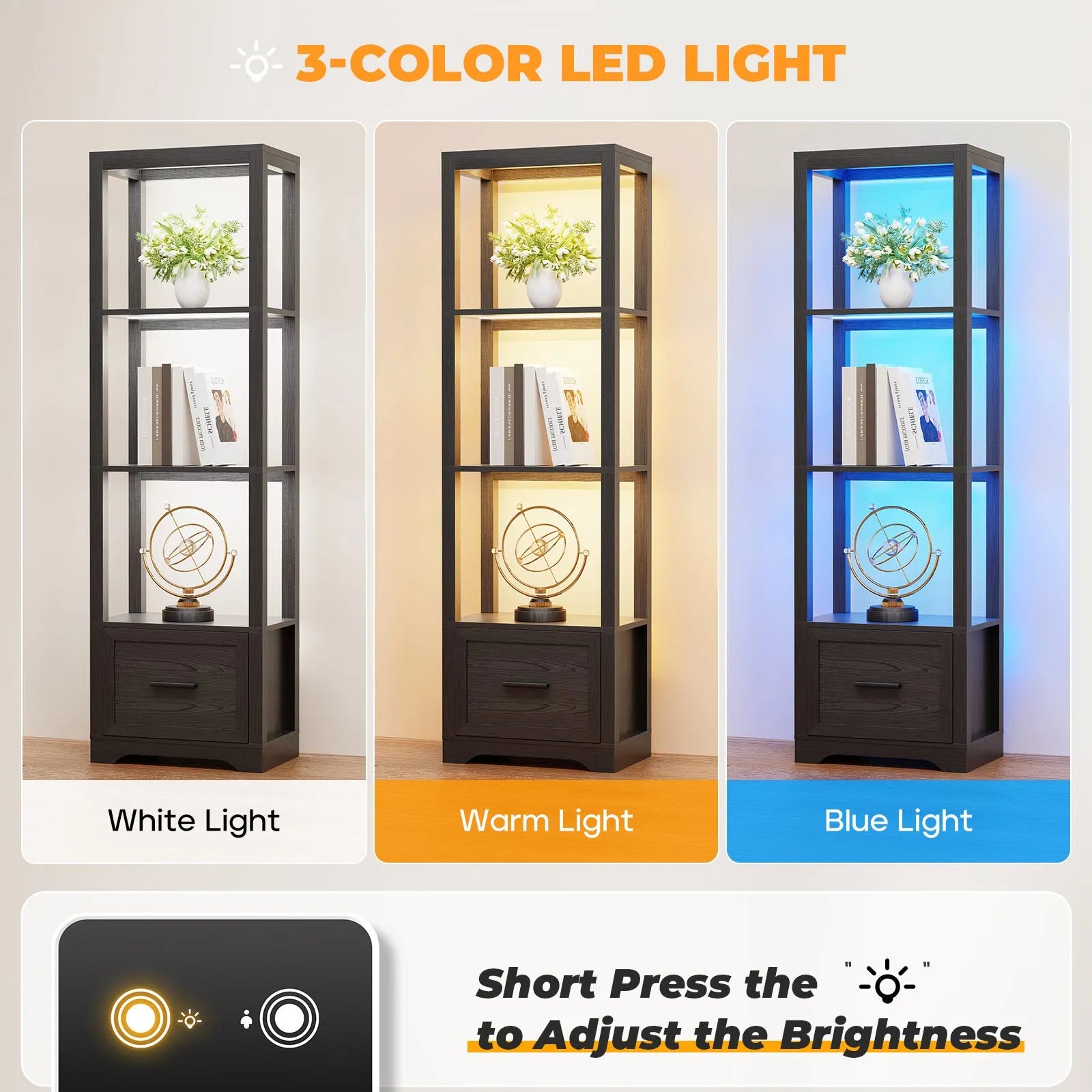 BROTTAR® Compact Display Shelf with LED & Drawer