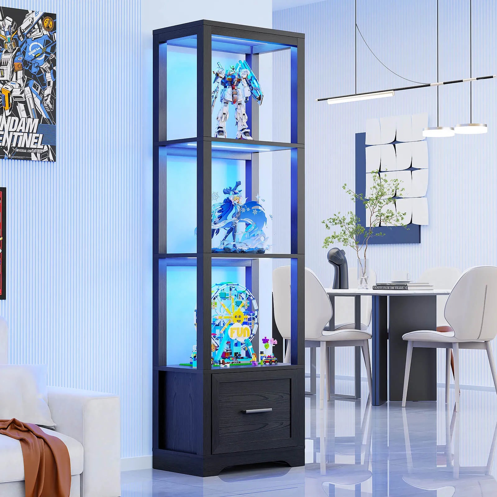 BROTTAR® Compact Display Shelf with LED & Drawer