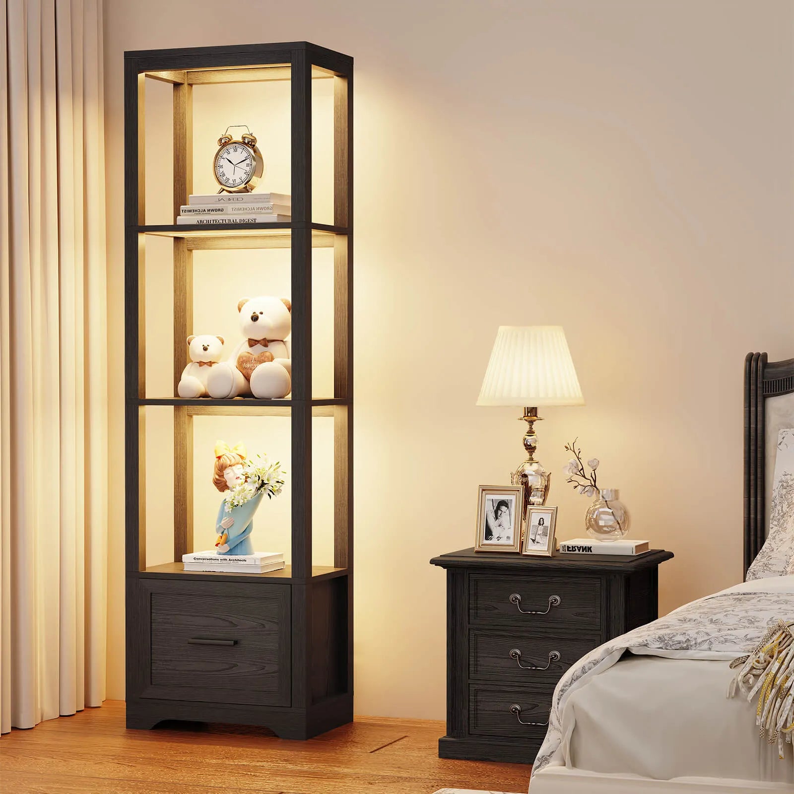 BROTTAR® Compact Display Shelf with LED & Drawer