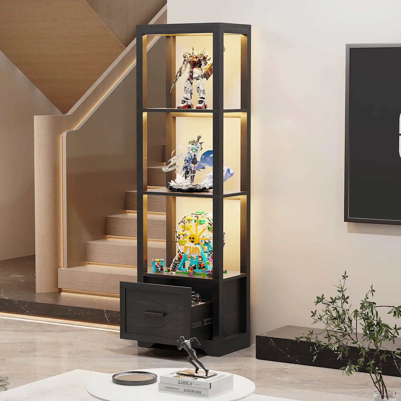 BROTTAR® Compact Display Shelf with LED & Drawer