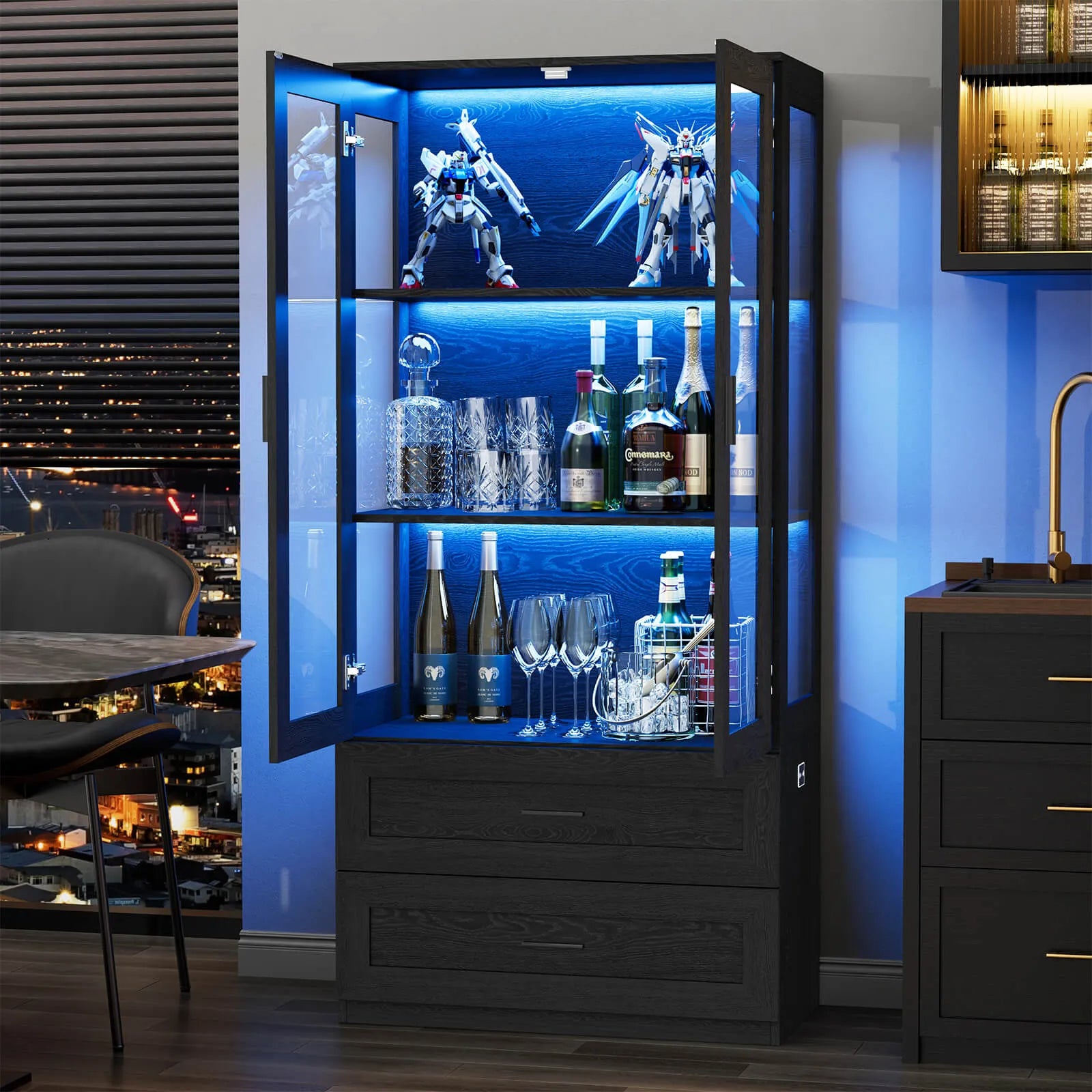 BROTTAR® All-in-One Display Cabinet with Shelves