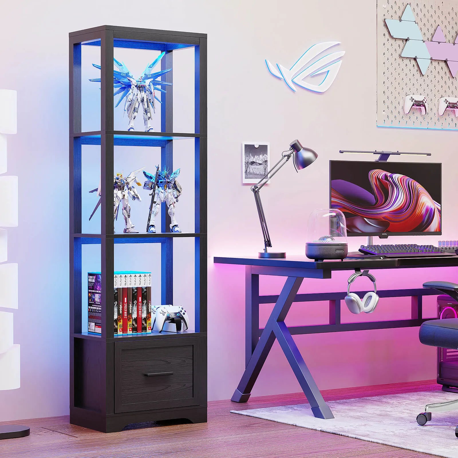 BROTTAR® Compact Display Shelf with LED & Drawer