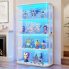 BROTTAR Wide 4-Tier Rounded Glass Display Cabinet - White