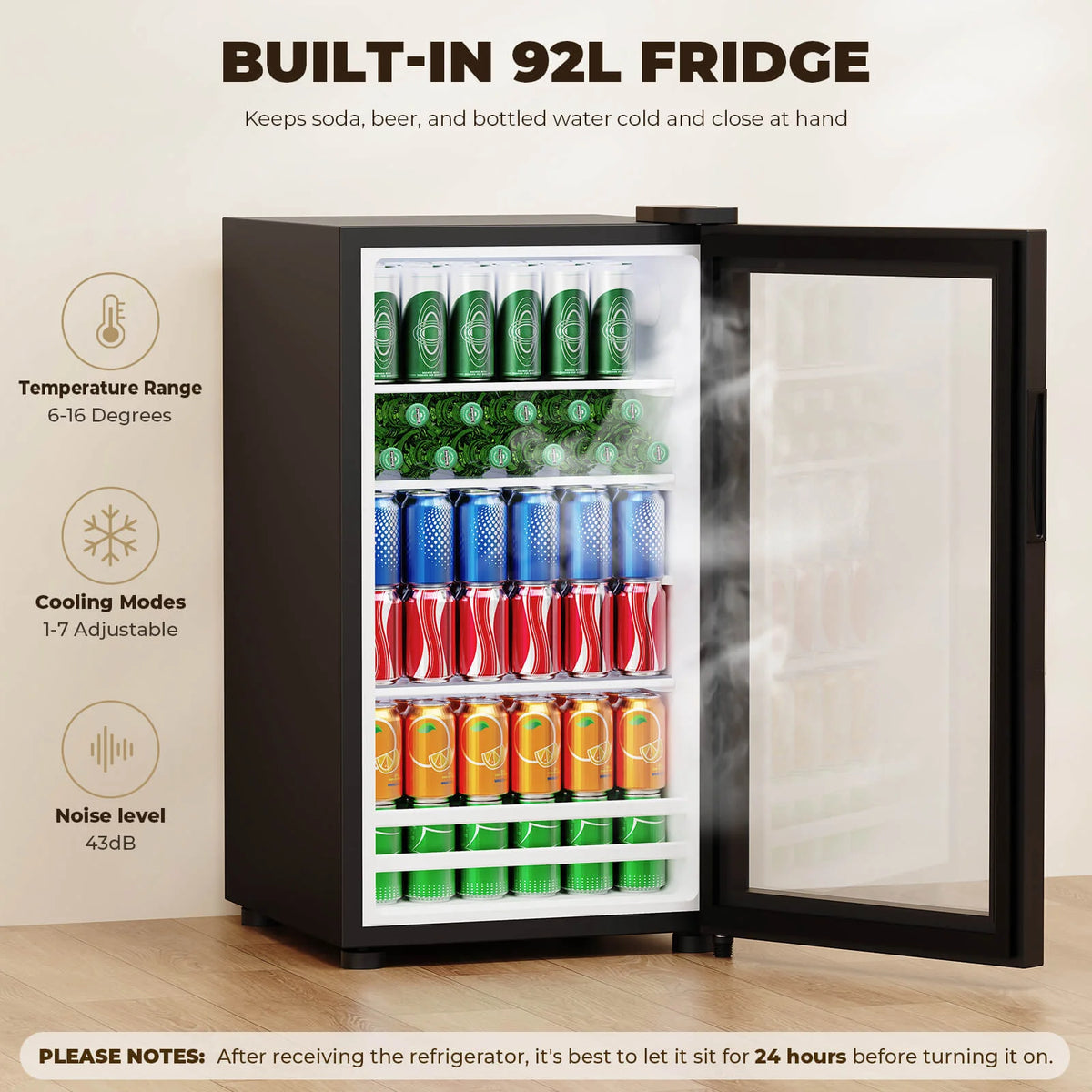 BROTTAR L-Shaped Corner Coffee Bar Cabinet with Beverage Fridge