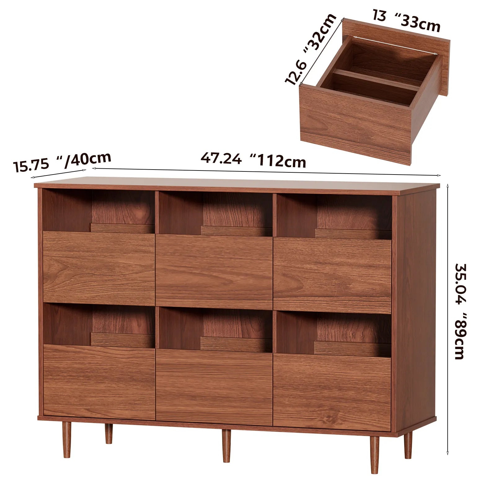 BROTTAR 2-Tier Record Player Stand with Vinyl Storage, Holds Up to 550 Albums, Walnut