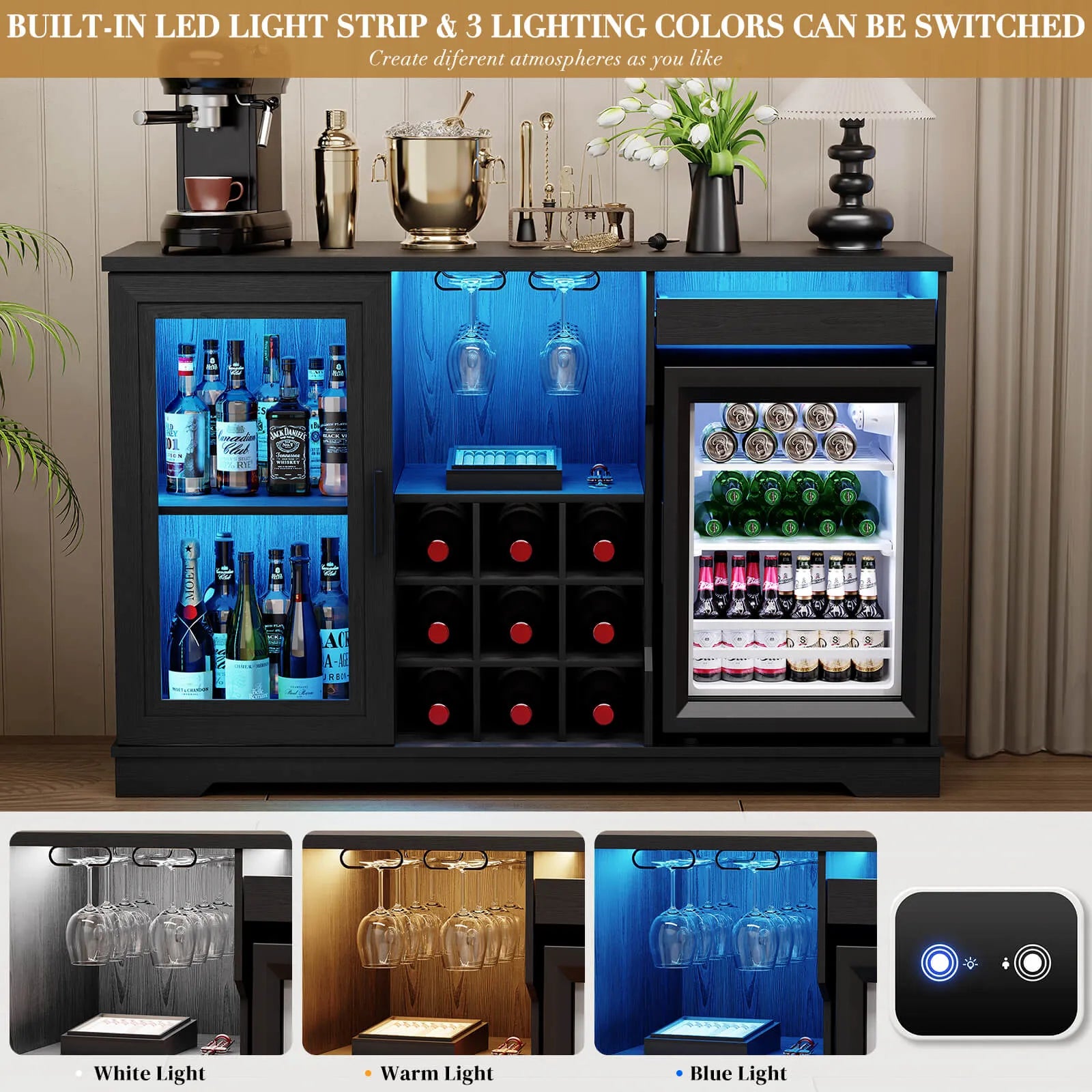BROTTAR® 47″ All-in-One Wine & Coffee Bar Cabinet